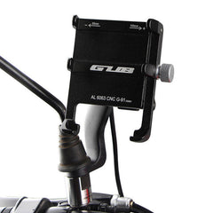 USB 12V-48V 360 Rotatable Anti-Slip Universal Bicycle Phone Holder Motorcycle Electric Bike Handlebar Mount Bracket Clip Stand For 55mm-100mm Phone