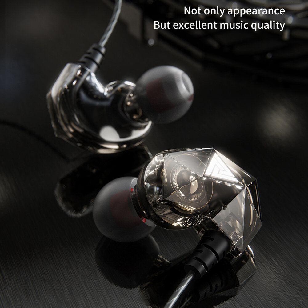 In-Ear Heavy Hi-Fi Bass Stereo Music Wired Earphones Subwoofer Sport Earpiece With Microphone
