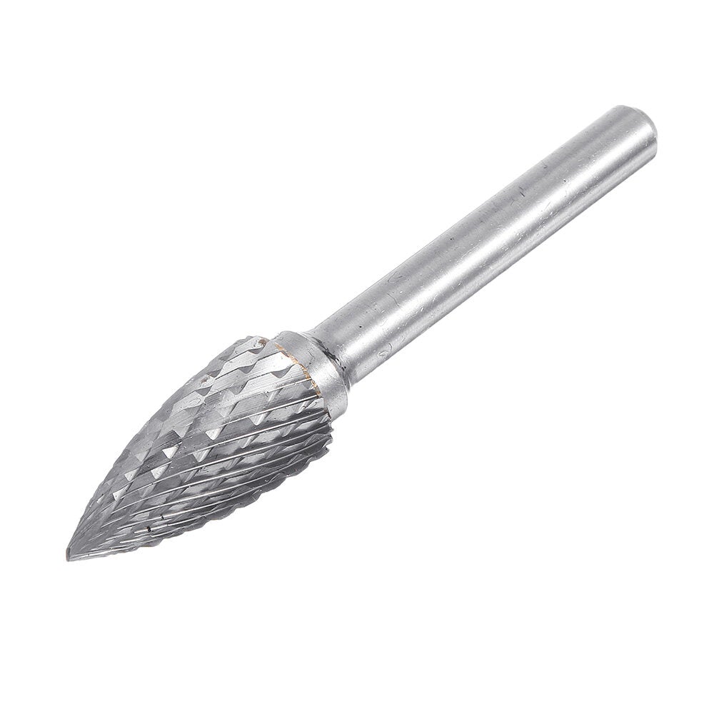5pcs 6x12mm Double Lines Rotary File Burr Tungsten Carbide Rotary Cutter Files for Rotary Drill