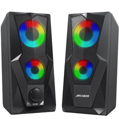 Computer Speaker Gaming Speaker RGB Light PC 2.0 USB Powered Stereo Volume Control Desktop Speaker