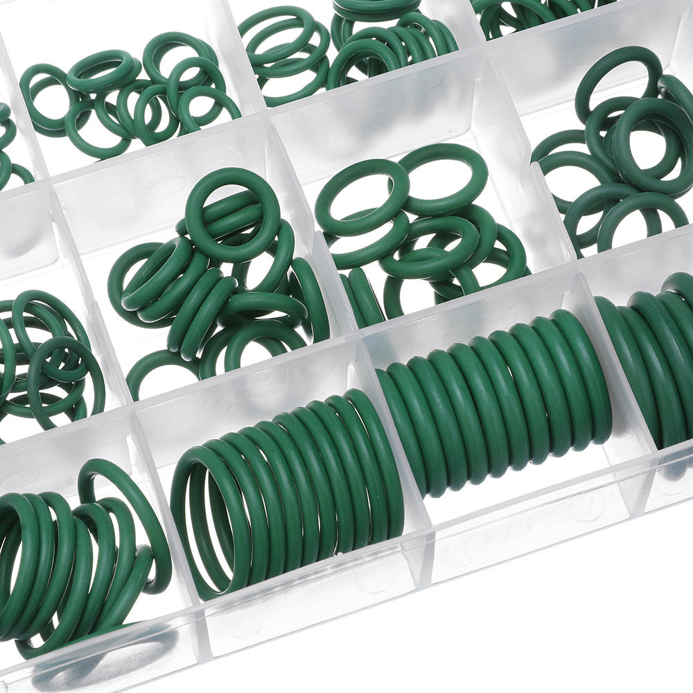 225Pcs R22/R134a Green Air Conditioning Rubber O-Ring Tap Washer Gasket Set Seal Metric Assortment Plumbing Kit Waterproof