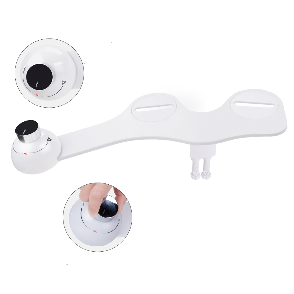Ultra Thin Non-Electric Bidet Toilet Seat Dual Nozzle Sprayer