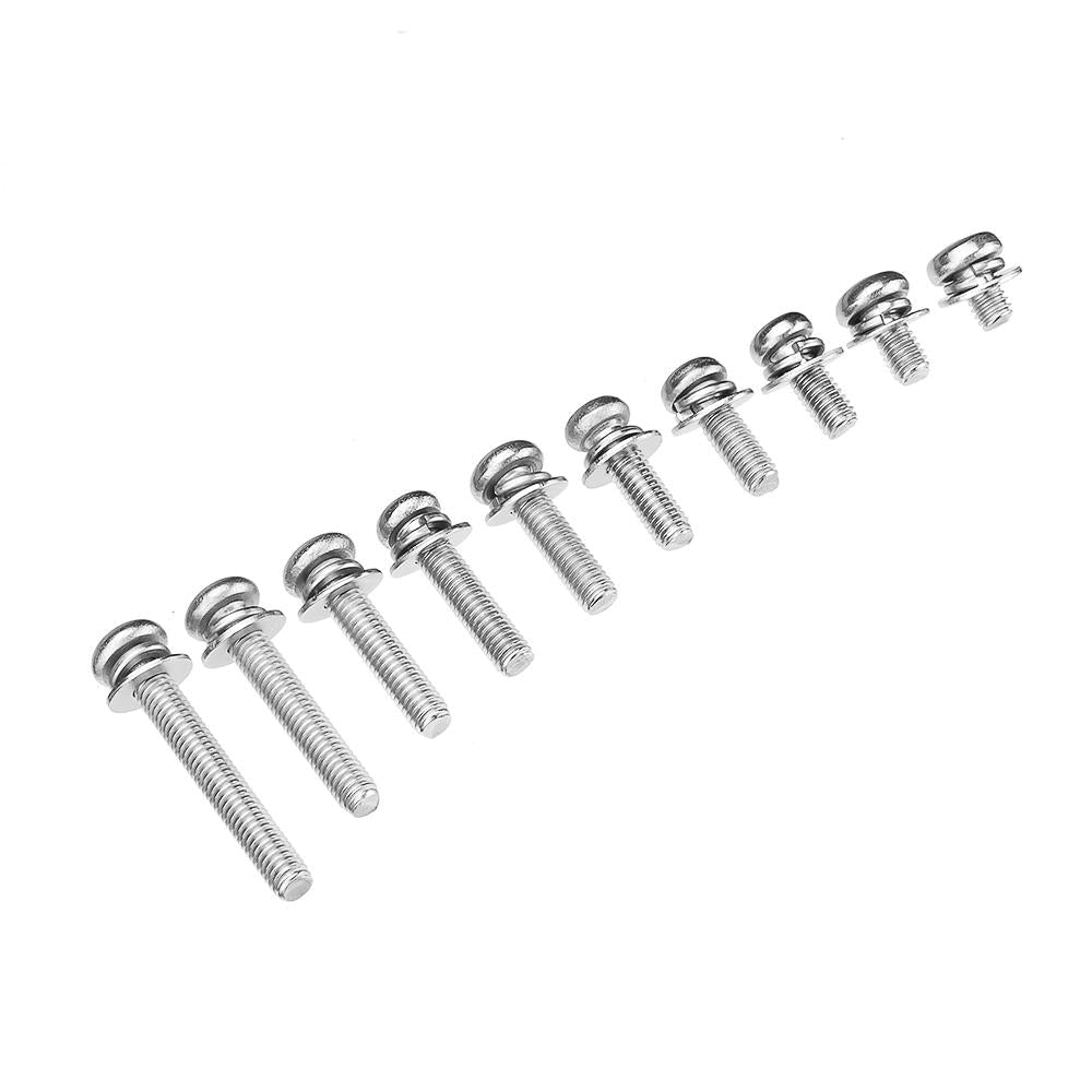 M4SP3 150Pcs M4 Stainless Steel 6-30mm Phillips Pan Head Machine Screw Washer Bolt Asortment