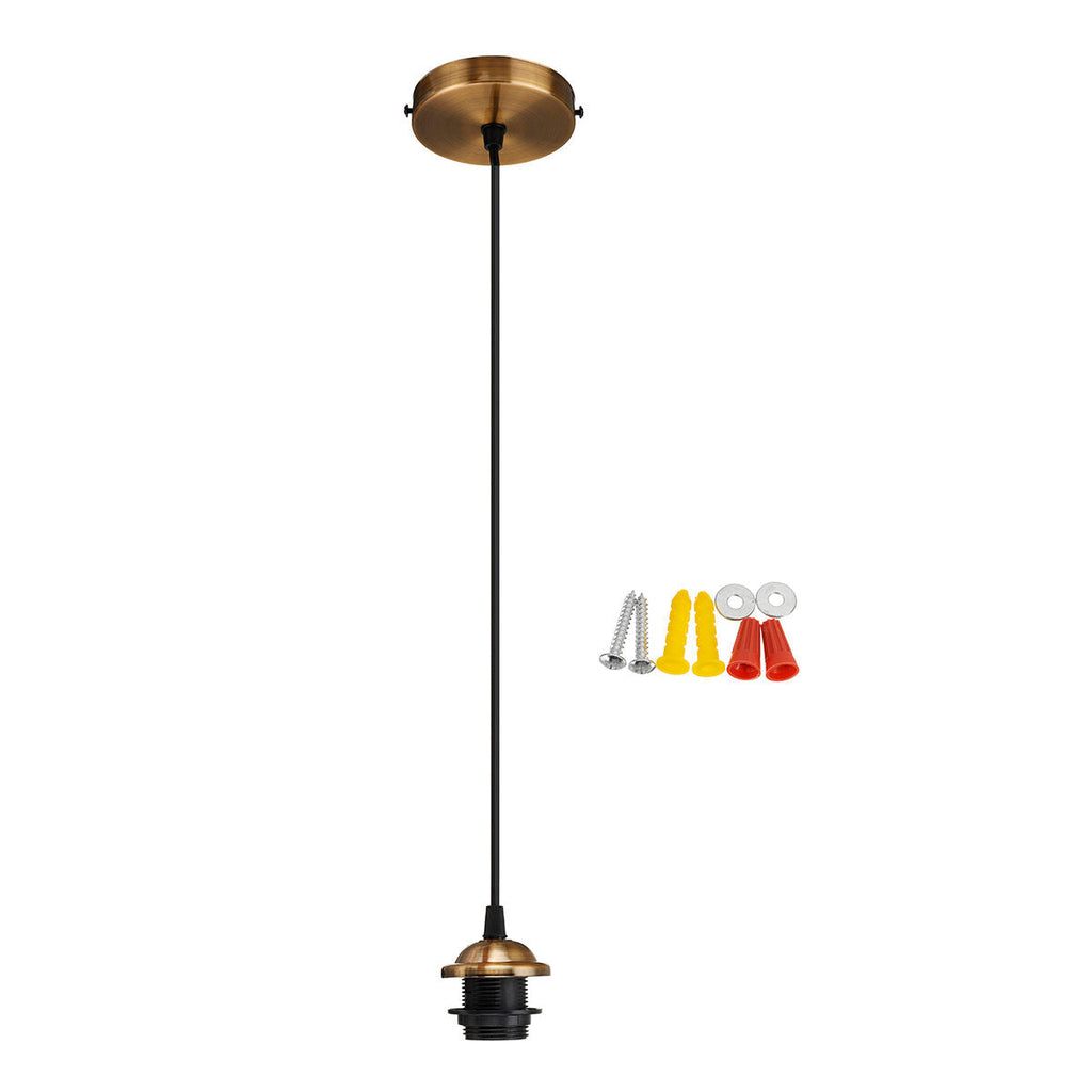 Single Head Vintage Industrial Pendant Lamp Holder Ceiling Light Bulb Adapter 220V