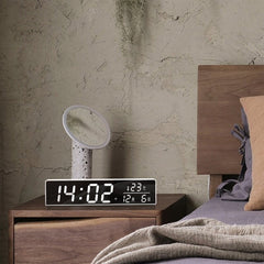 DC 5V LED Mirror Electronic Small Alarm Clock Digital Music Desktop Clock Rectangular Multifunctional Clock
