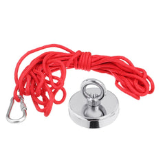 160KG D67mm Neodymium Recovery Magnet with 10m Rope for Fishing Metal Detecting Treasure Hunting