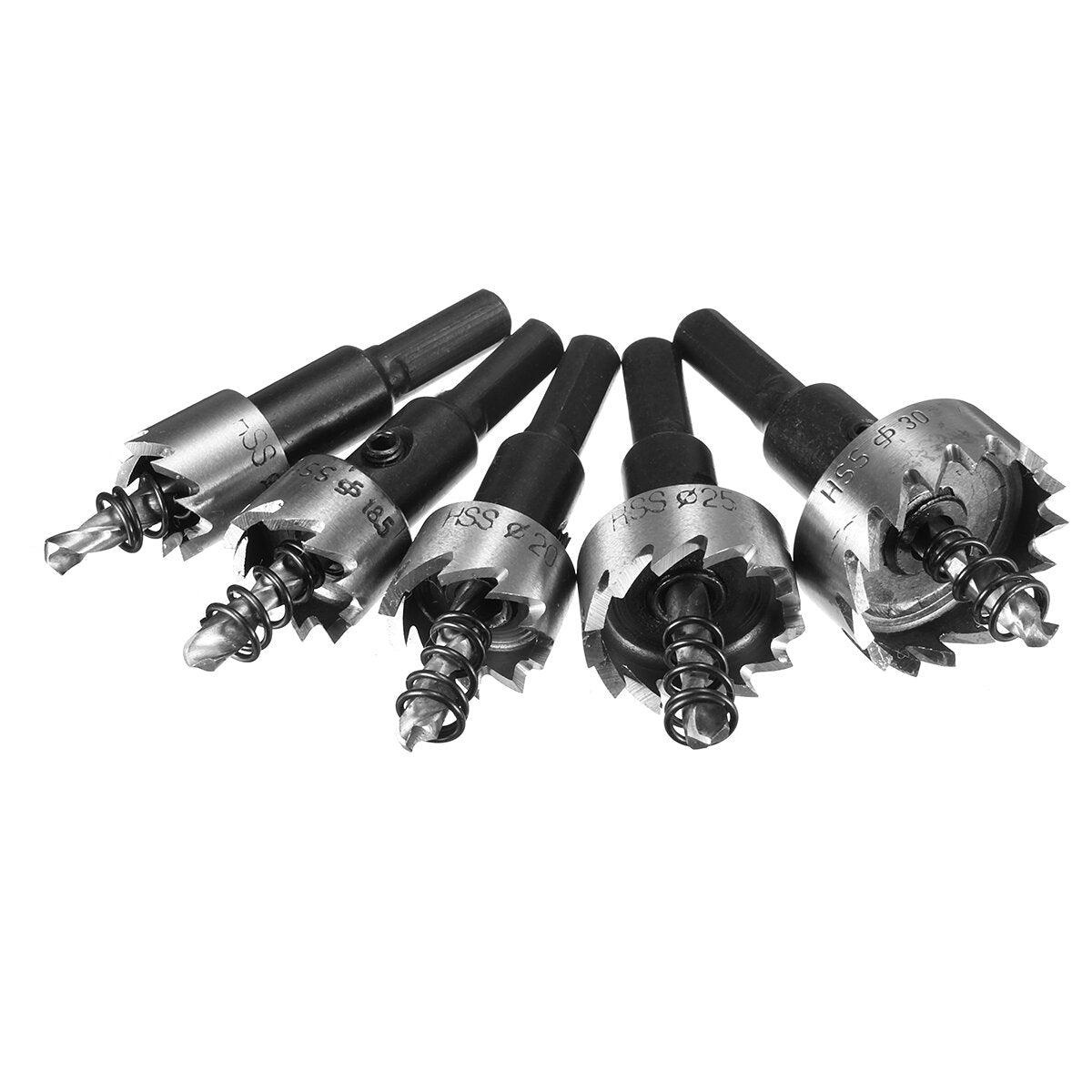 5Pcs Saw Tooth HSS Drill Bit Hole Set Stainless Steel Metal Alloy 16-30mm