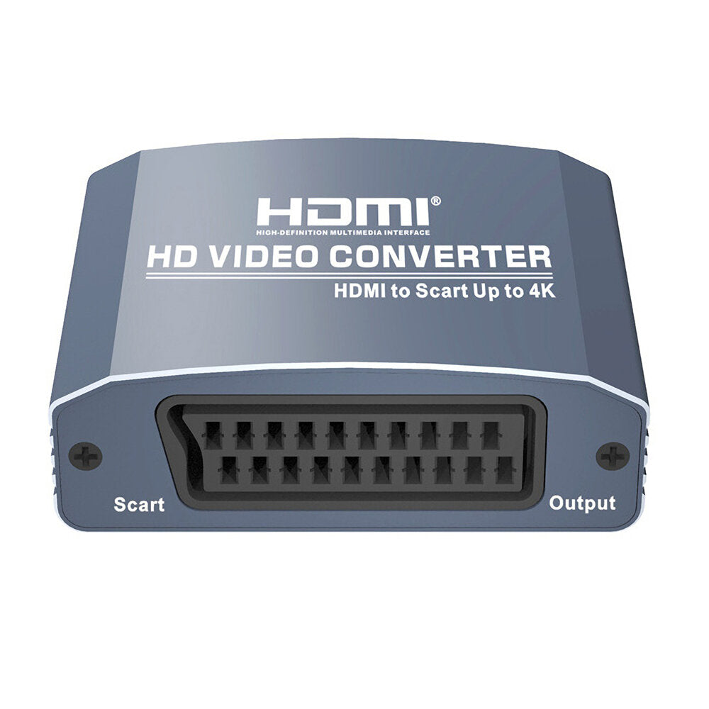 HDMI TO SCART Converter HDMI Scart Adapter Stereo Out HD Video Converter 4K@30Hz for DVD PS3 Computer T-616