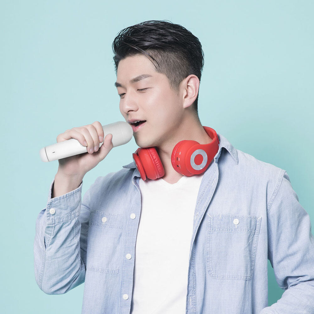 Bluetooth Karaoke Microphone 850mAh Battery Life Intelligent Noise Reductio Ultra-near Field Anti-howling 3D Infinite Knob Lossless Sound Quality
