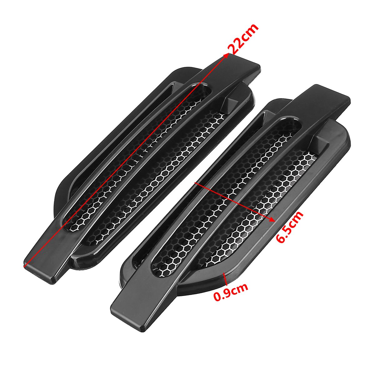 Pair Black Car Auto Side Air Flow Fender Stickers Intake Vent Grille Cover Decor
