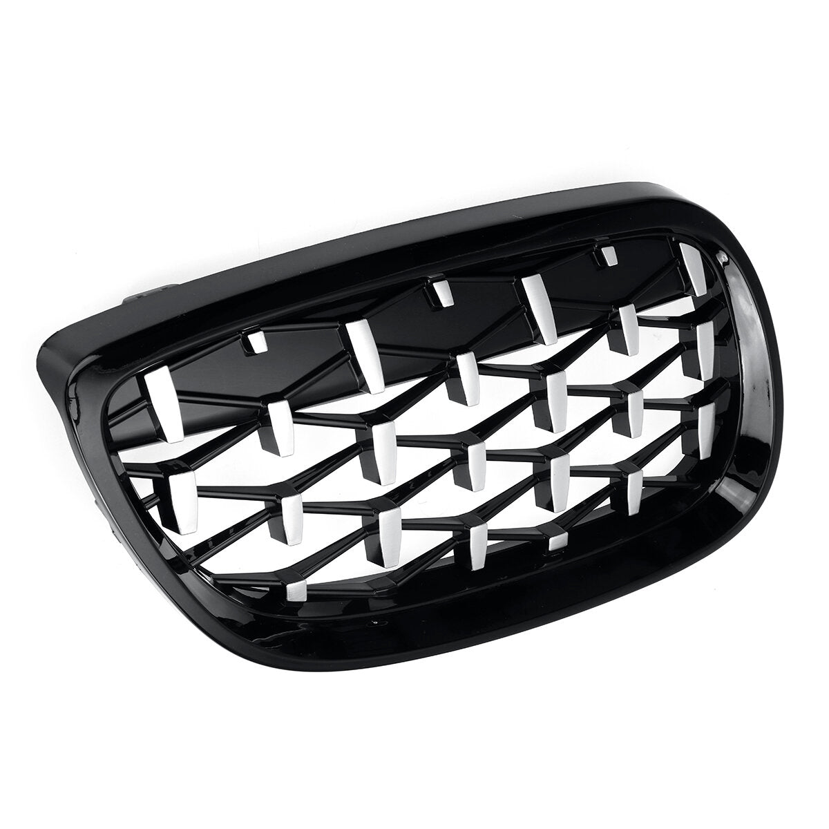 2PCS Front Grille Grill Black&Chrome Diamond Style For BMW 3 Series