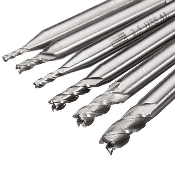 6pcs 2-6mm 4 Flute Milling Cutter HSS End Mills Engraving Tools