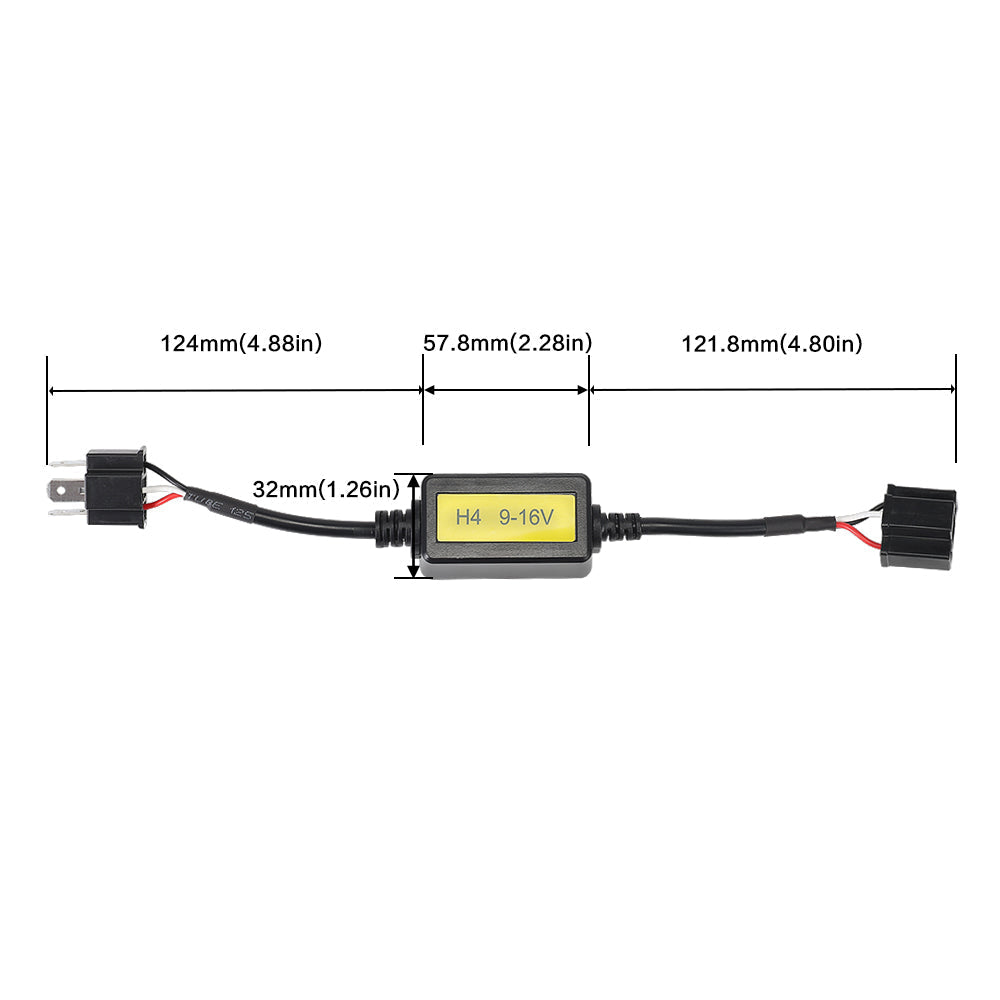 2Pcs LED Headlights Decoder Canbus Warning Cancellers for H4 Hi/Lo Beam HB2 Bulbs Decoding Dash Board Error Warning