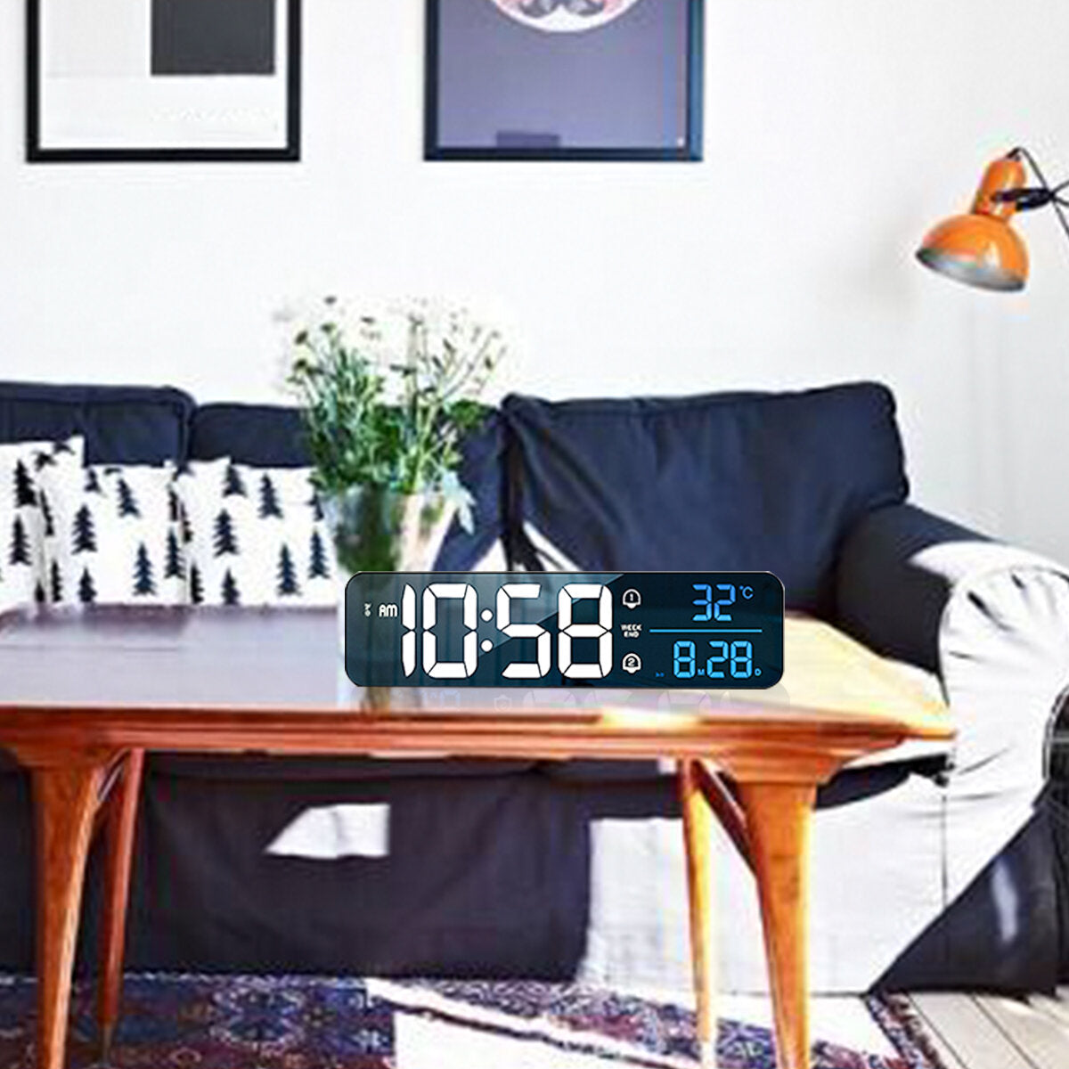 LED Digital Alarm Clock Watch Table Digital Snooze USB Wireless Mirror Clocks for Bedrooms