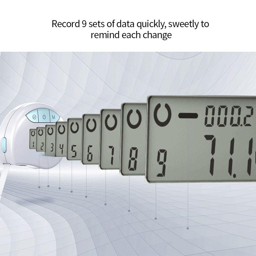 Digital Measuring Tape Accurately Measures Body Part Circumferences Display Records Results Measurements