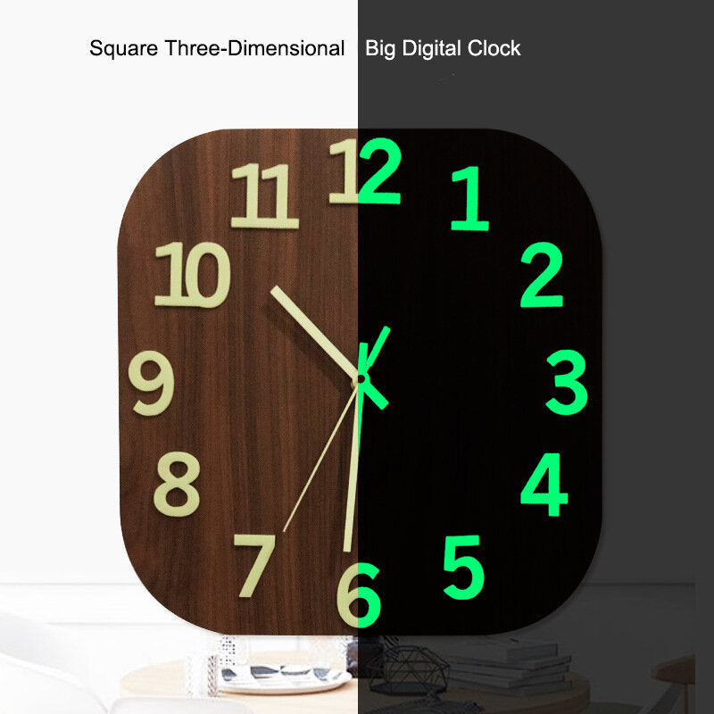 Luminous Clock Wall Clock Living Room Stereo Large Digital Enhancement Long Effect Luminous Clock Bedroom Wall Watch