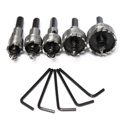 5pcs 16-30mm Hole Saw Cutter Drill Bit Set HSS Sheet Metal Reamer with Wrench