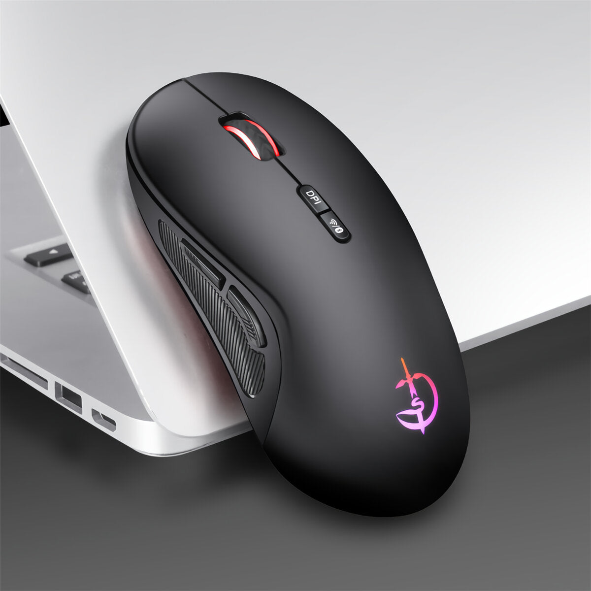 Wireless Mouse 2.4G / Bluetooth Dual Mode Rechargeable 2400DPI Ergonomic Mice For Laptop Computer PC