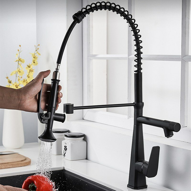 Kitchen Faucet with Flexible Pull-Down Sprayer