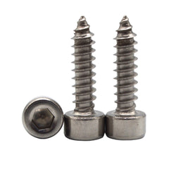50Pcs M2 304 Stainless Steel Hex Socket Cylinder Cap Head Self Tapping Screw Wood Screws Speaker Screws Optional Length