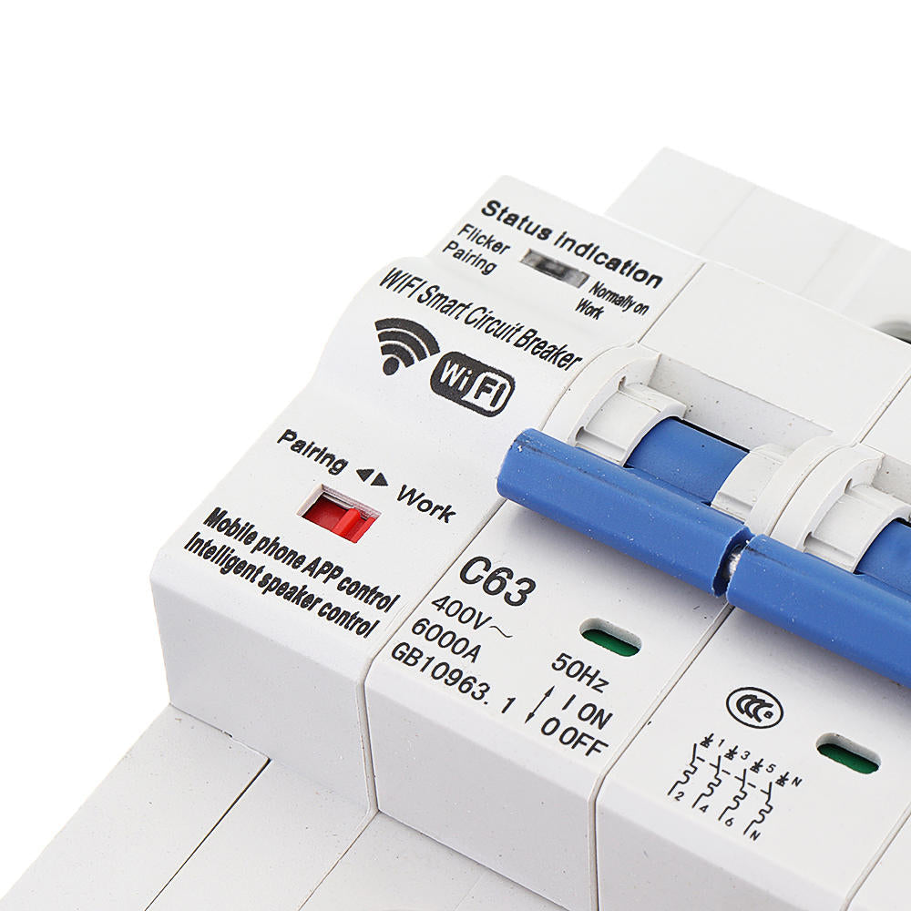 WiFi Smart Circuit 63A Breaker Switch Smart Home Automation Overload Short Circuit Voice Control with Alexa Google home