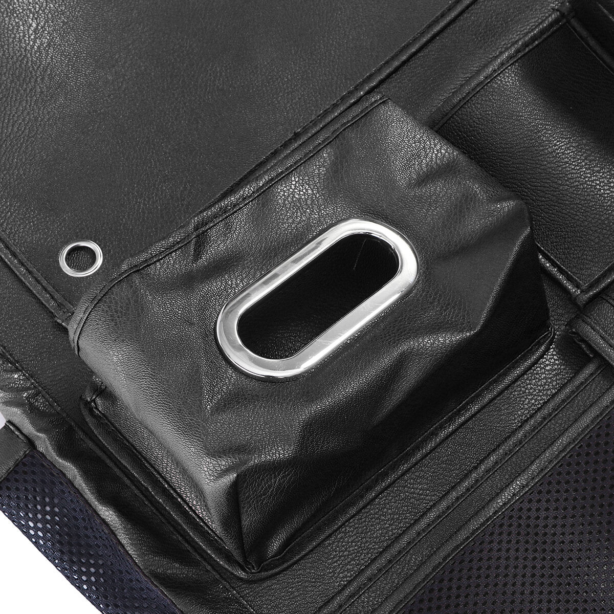 Leather Car Seat Back Storage Bag Seat Cover Multi-functional Cup Holder Organizer