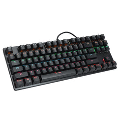 Wired Mechanical Keyboard 87 Keys Hot Swappable Blue Switch Suspended Keycaps RGB Backlit Gaming Keyboard with Supplement Blue Switches Keycap Puller