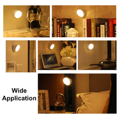 360 Degree Rotation LED Motion Sensor Night Light USB Rechargeable Lamp with Magnetic Base
