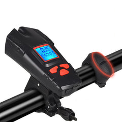 1200LM 2xT6 Wireless Bike Front Light Waterproof Bicycle Computer 120dB Bike Horn USB Charging Night Riding Warning Lamp