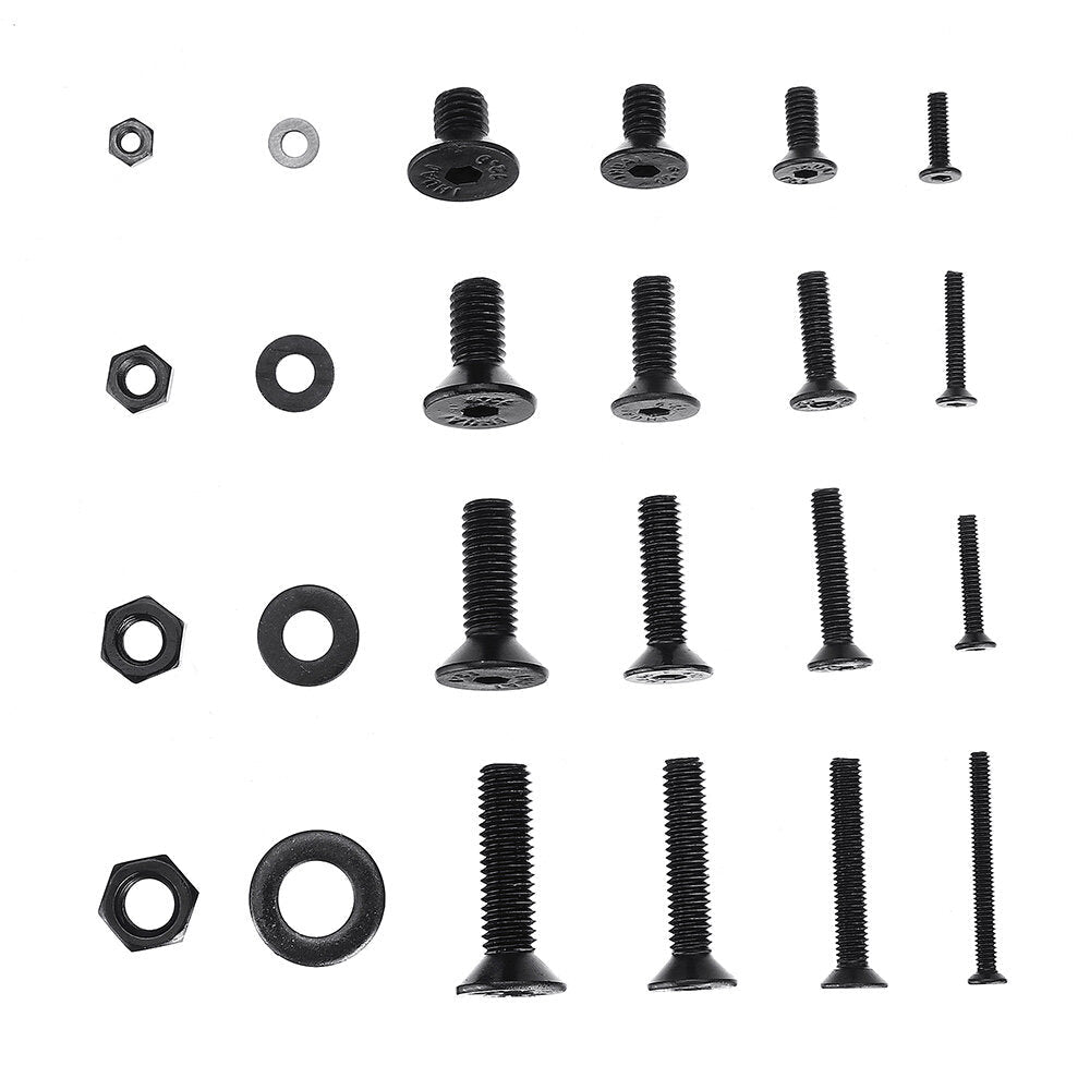 1060Pcs M2 M3 M4 M5 Carbon Steel Flat Head Countersunk Hex Socket Screw Hex Screw Metric 10.9 Grade