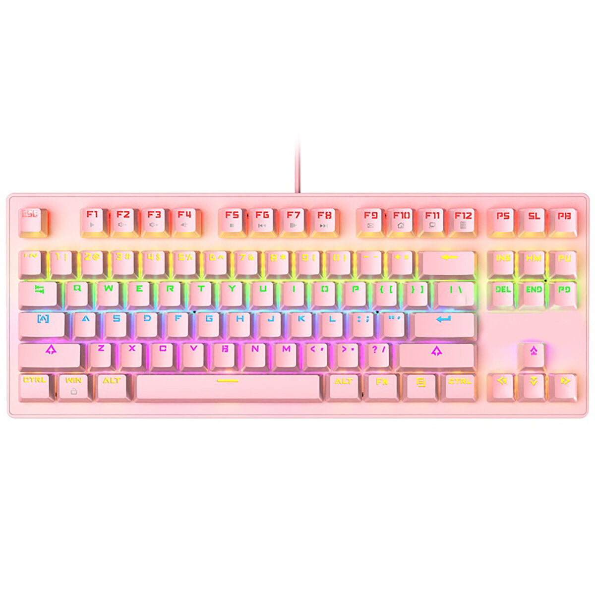 Wired Mechanical Gaming Keyboard 87-Key 87% TKL Layout Suspended Keycaps Hot Swappable RGB Backlit Mechanical with Supplement Switches Keycap Puller