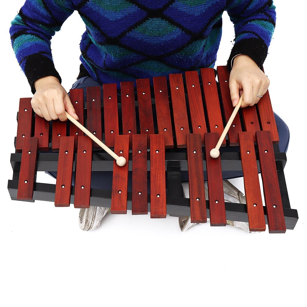 25 Notes Wooden Xylophone Percussion Educational Gift with 2 Mallets