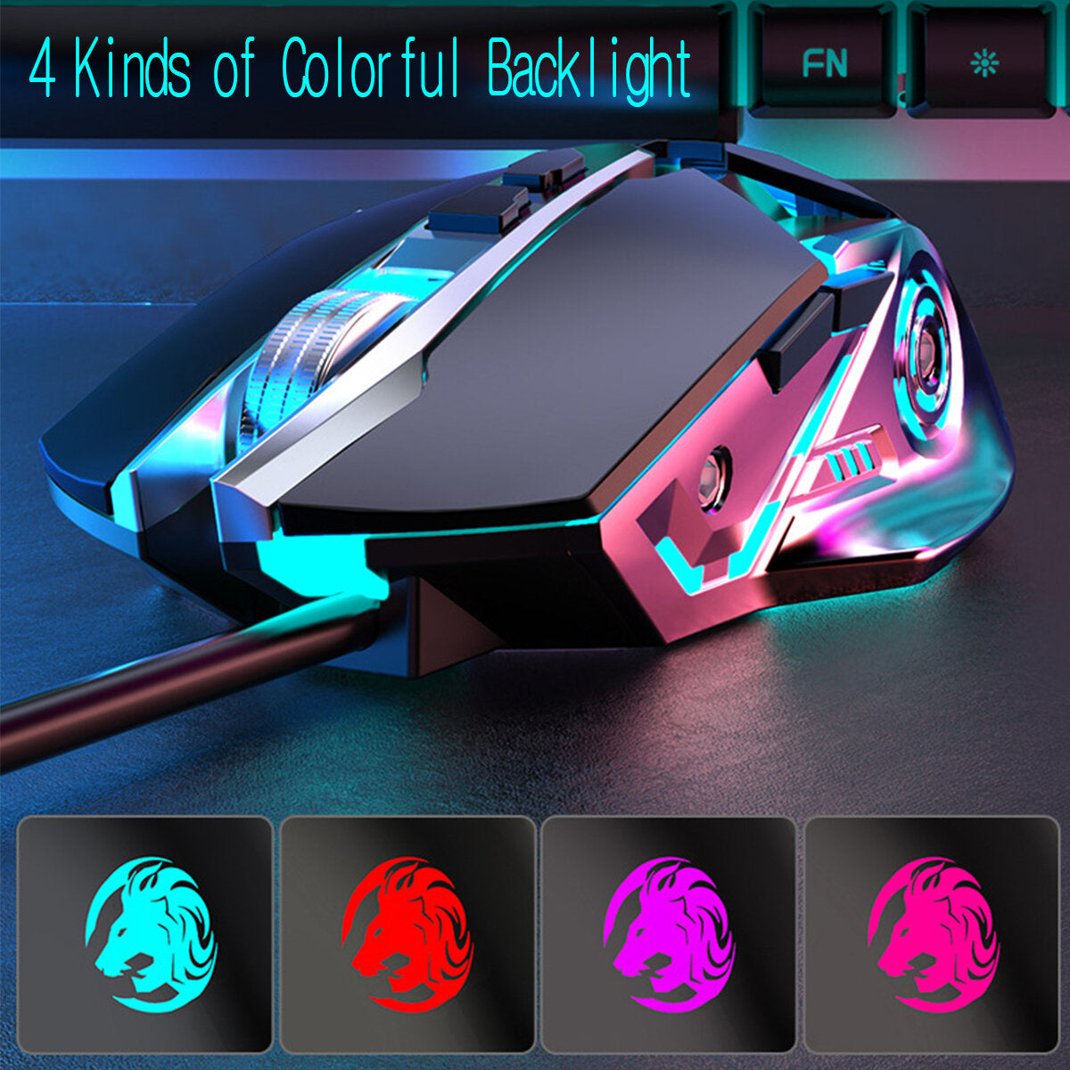 104-Key Waterproof Wired Mechanical Keyboard Headphones Mice Combo With Mic RGB Gaming Set