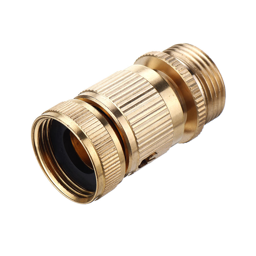 3/4'' BSP Solid Brass Male and Female Connector Garden Hose Quick Connect Water Pipe Connectors Fitting w/ Washers