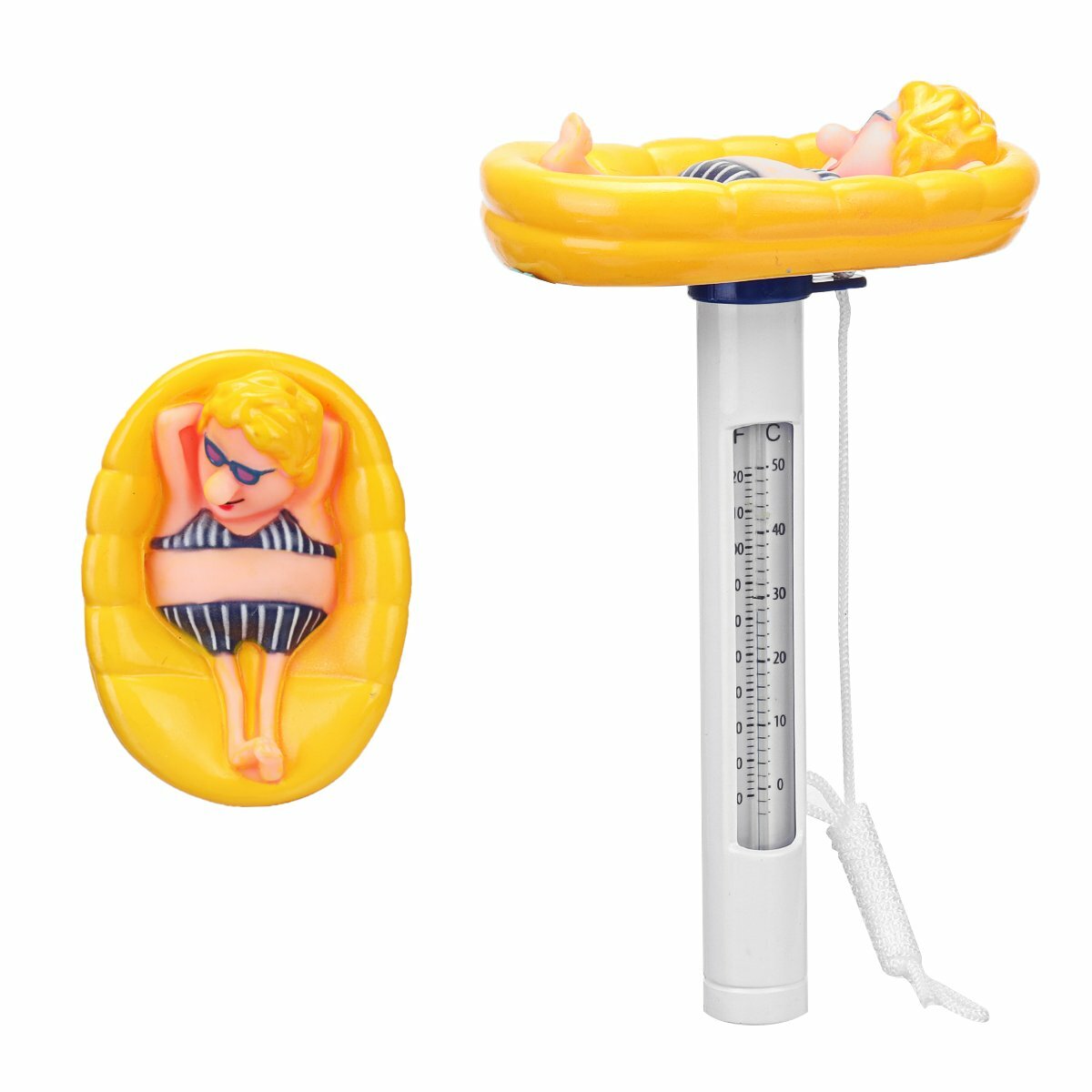 Cartoon Shatter Resistant Floating Pool Thermometer With String For Swimming Pools Spas Hot Tubs Water Temperature Tester Tool