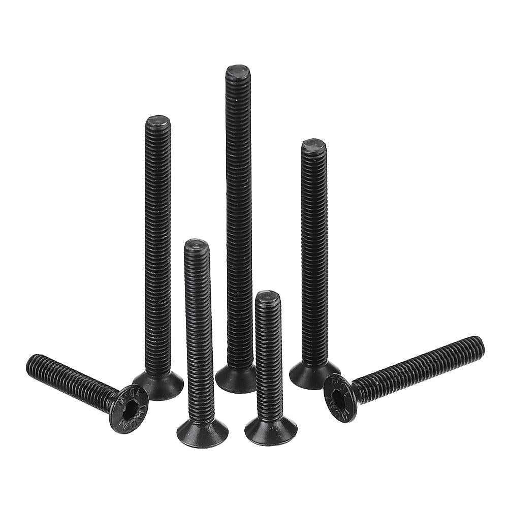 260Pcs M3 10.9 Grade Carbon Steel Hex Socket Flat Countersunk Head Screw Bolts Assortment Set