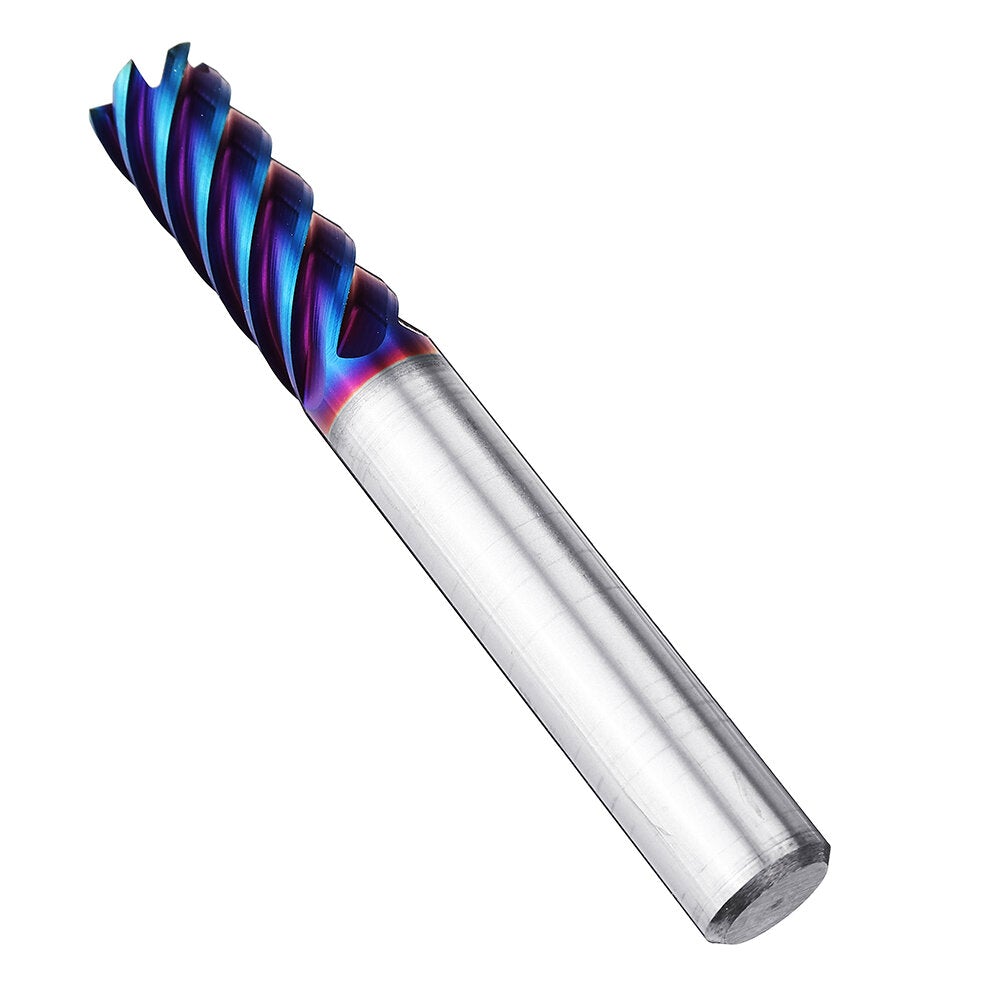 6 Flutes Nano Blue Coated Milling Cutter HRC65 6/8/10/12mm Carbide End Mill