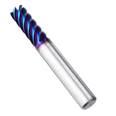 6 Flutes Nano Blue Coated Milling Cutter HRC65 6/8/10/12mm Carbide End Mill