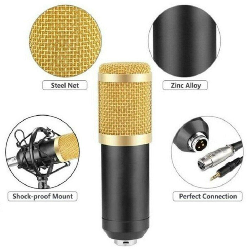USB Condenser Microphone Computer K Song Wired Set Sound Card Blowout Prevention Net