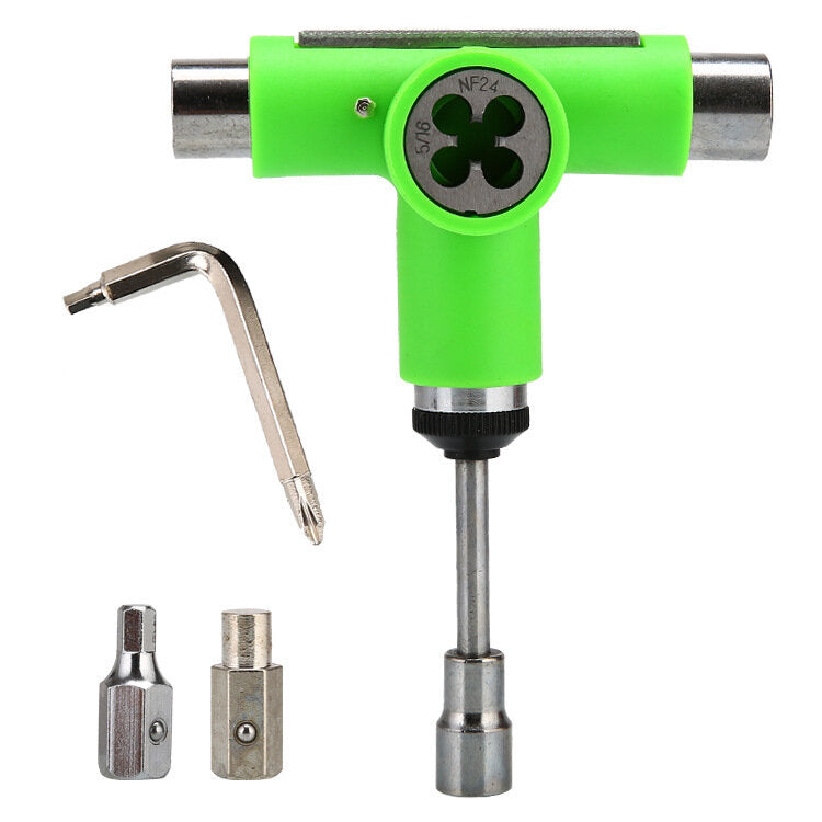 T Type Multifunctional Scooter Adjusting Tool Universal Allen Wrench Screwdriver Sandpaper Socket Wrench Skateboard Repair Tool