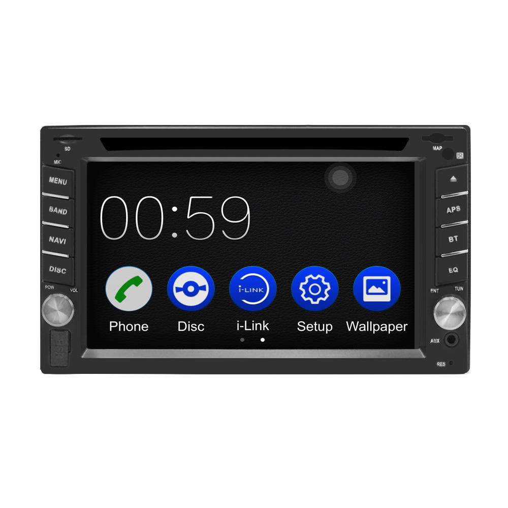 6.2 Inch 2 Din HD Car DVD Player Radio Stereo WinCE Bluetooth Carplay for GPS Navigation Support Rear Camera