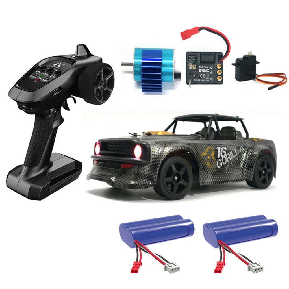 RTR Brushless 60km/h Several Battery 2.4G 4WD RC Car LED Light Drift Proportional Vehicles Model