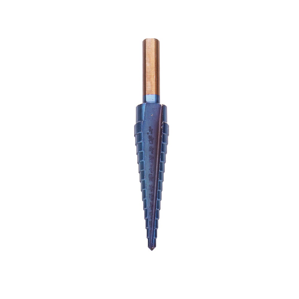 6Pcs HSS Nano Blue Coated Step Drill Bit With Center Punch Set Hole Cutter Drilling Tool