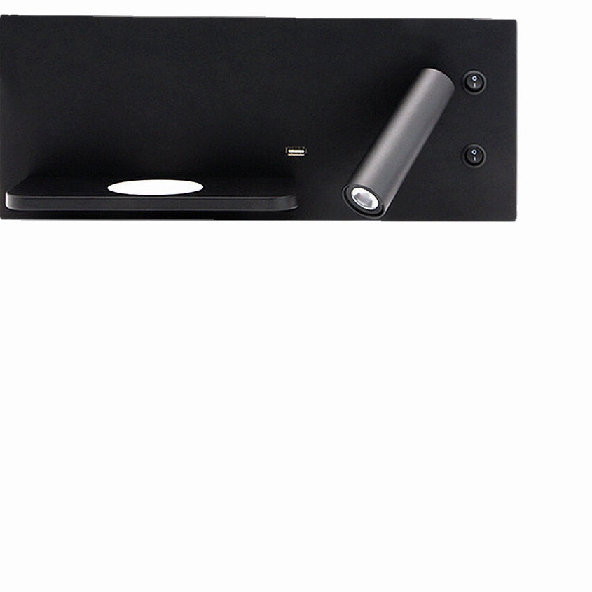 Wall Light Bedroom Lamp LED Phone Wireless Charger Shelf Bedside Headboard Read Modern Loft Room USB Luminaire Wood Bed