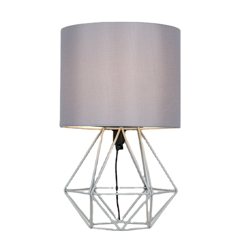 Hollowed Out Modern Desk Lamp Bedroom Bedside Geometric Table Lamp With Shade