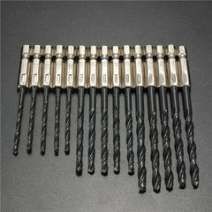 15pcs 3/4/5mm HSS 1/4 Inch Hex Shank Twist Drill Bit