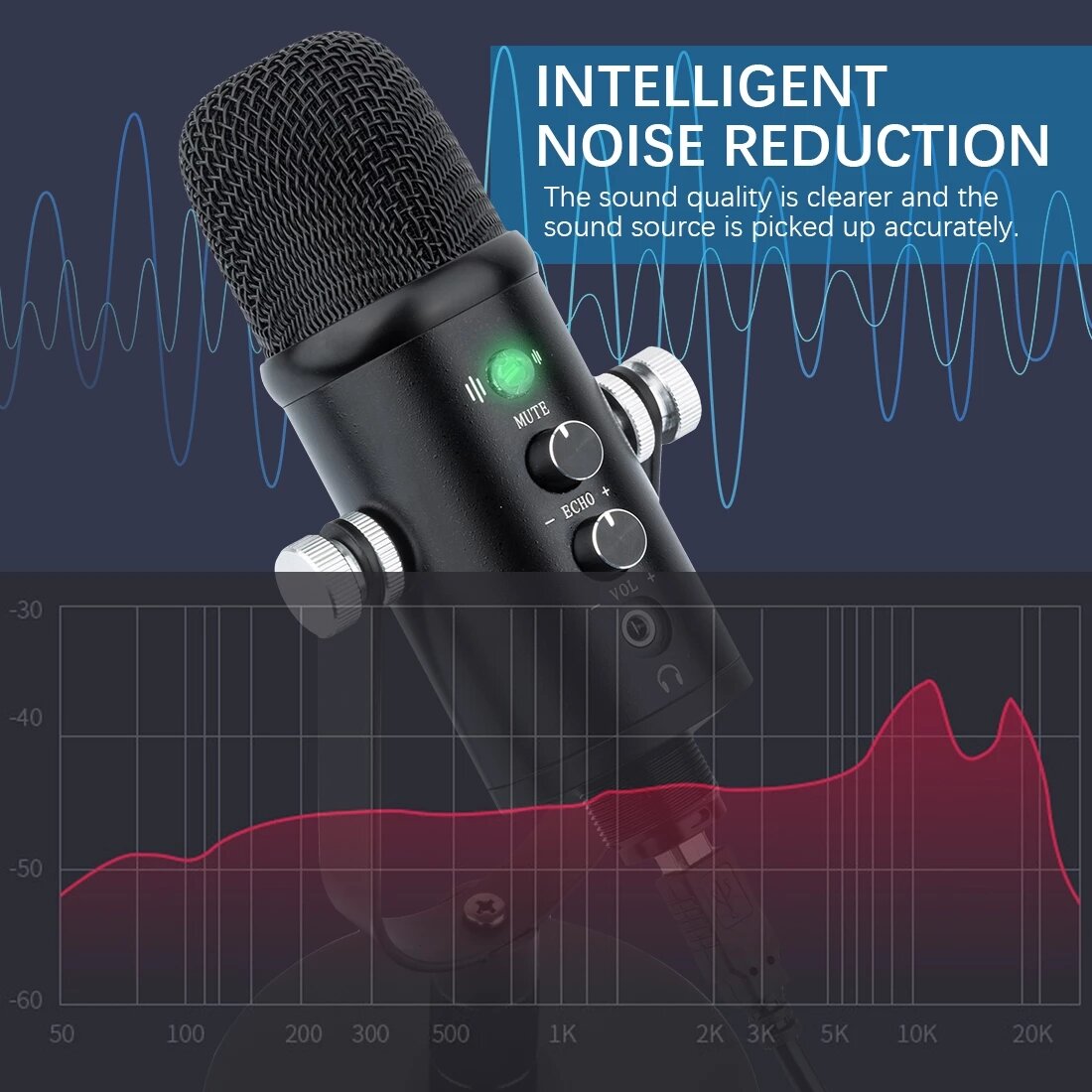 Metal USB Mic Condenser Microphone Recording for Laptop Windows Cardioid Studio Vocals Voice Over YouTube Tik Tok