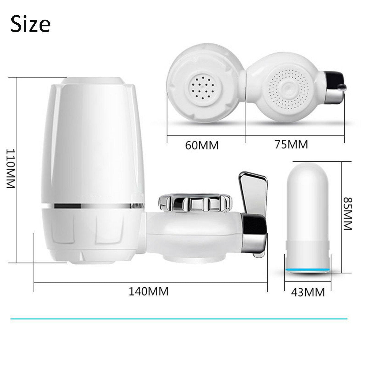 Reusable Kitchen Sink Faucet Water Filter Mount Filtration Tap Purifier Cleaner