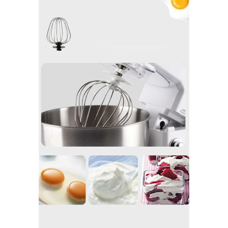 Three In One Electric Stand Mixer Dough Hook Beater Noise Reduction 6 Speed Adjustment 800W