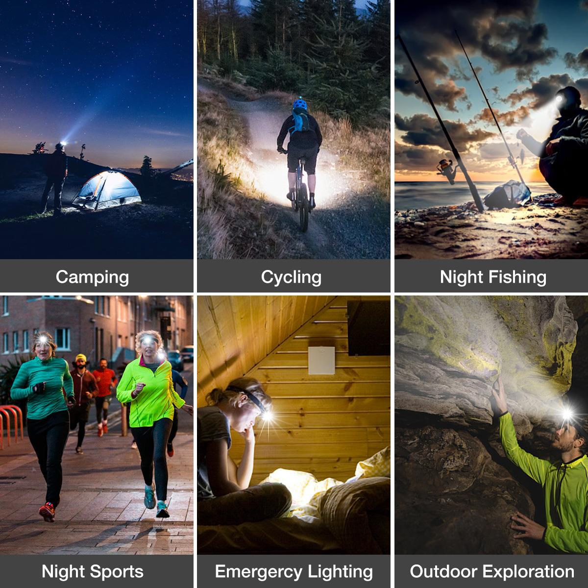 500LM LED Motion Sensor Headlamp 5Modes IPX6 RechargeableLightweight Flashlight Super Bright Waterproof Mini Head Torch